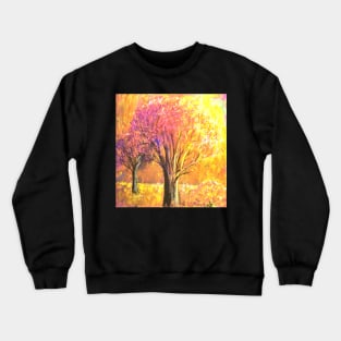 Trees in Surnrise Original Painting Crewneck Sweatshirt